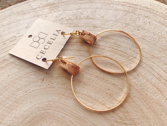 Cecelia Designs Cork Hoop Earrings Jewelry CECELIA DESIGNS 