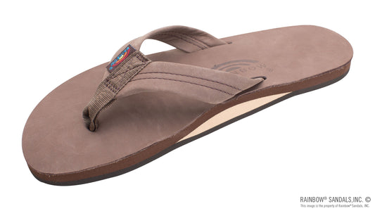 Premier Leather Expresso Single Layer Arch Narrow Strap FOOTWEAR RAINBOW SANDALS 