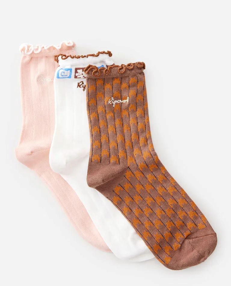 Rip Curl Gifting Socks 3-Pk Apparel & Accessories RIPCURL WOMENS 