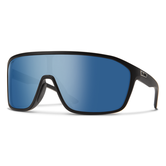 Smith Boomtown Matte Black Polarized Blue Mirror Lens Sunglasses SMITH OPTICS 