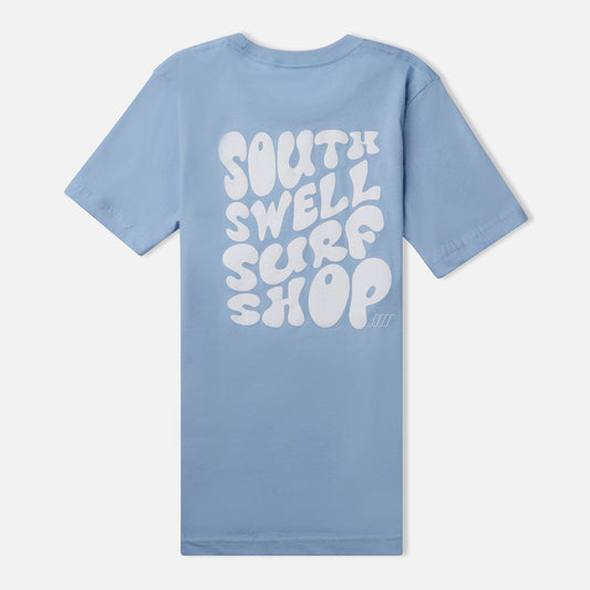 SOUTH SWELL Bubble Text Tee W Tees SOUTH SWELL XS Baby Blue 