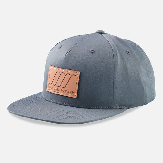 South Swell Leather Patch Flat Bill Hat Grey and Camo Hats SOUTH SWELL Grey 
