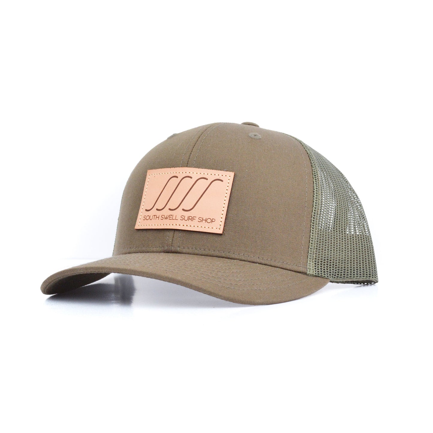 South Swell Leather Patch Trucker Hat Default SOUTH SWELL Hemp 