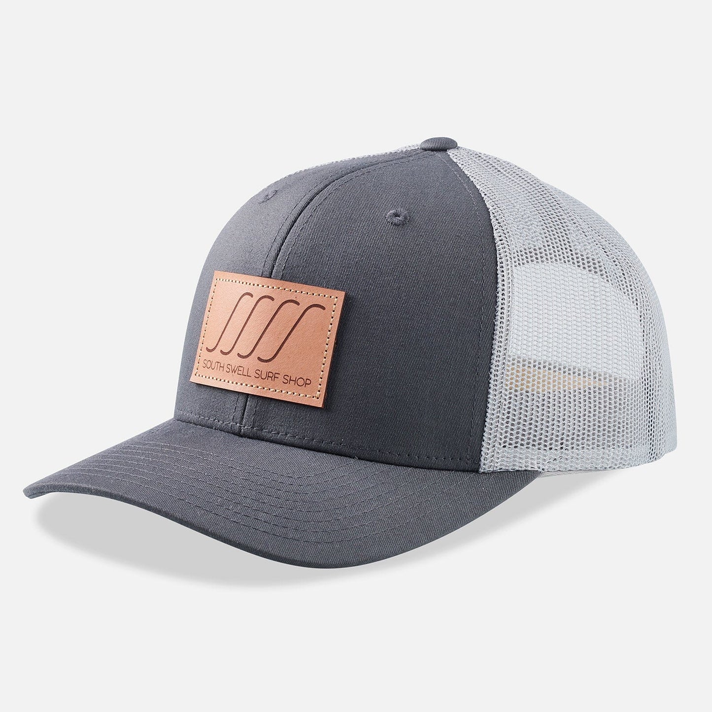 South Swell Leather Patch Trucker Hat Hats SOUTH SWELL Charcoal 