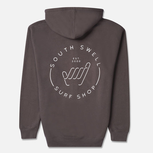 South Swell Shaka Full Zip Hoodie Solid Charcoal Apparel & Accessories SOUTH SWELL 