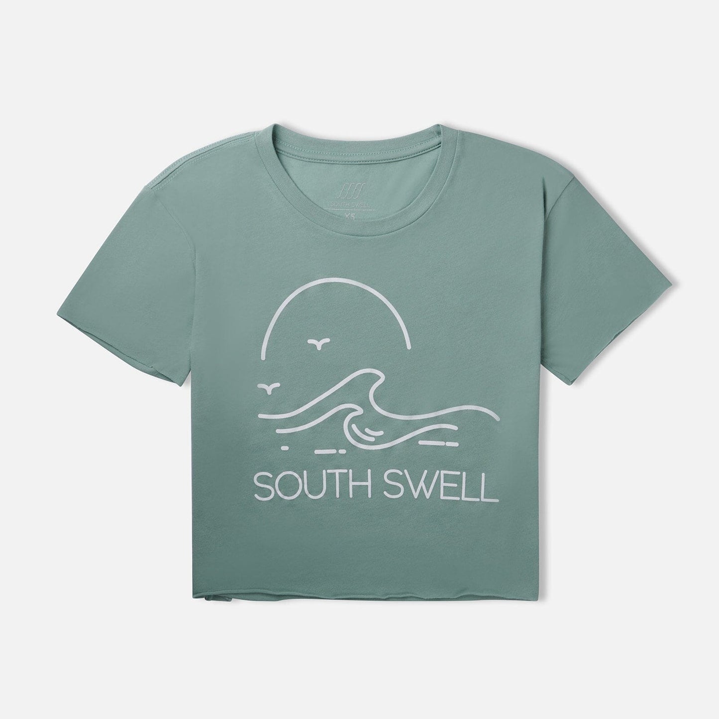 SOUTH SWELL Simple Wave Crop Tee W Tees SOUTH SWELL S Stonewash Green 